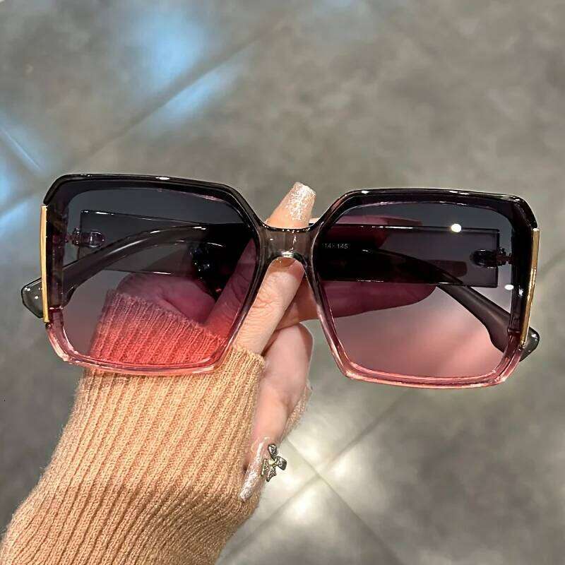 Extra Large Square Fashion Sunglasses for Men and Women Brand Gradient Color Glasses Summer Party Y260207