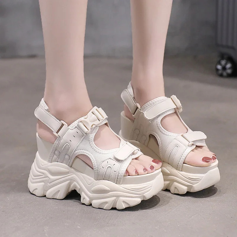 105CM y Platform Sandal 2023 High Heels Sexy Opentoed Sandals Wedge Increased Shoes Ladies Beach Summer Sandalia 260208