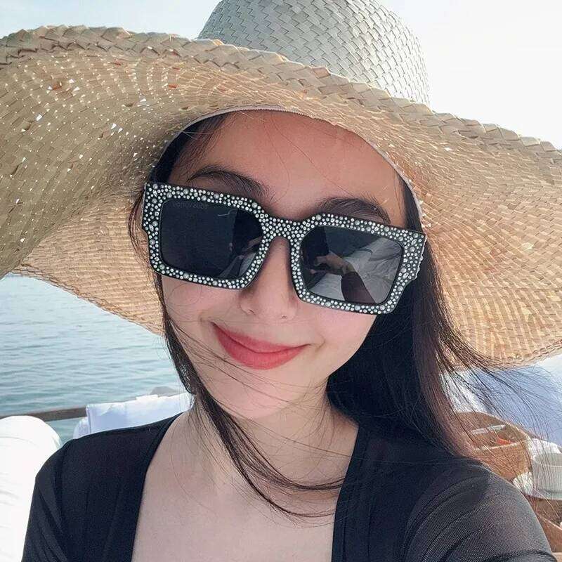 Retro Big Frame Women Square Black Rectangle Cool Men Sunglasses One Piece Designer Sun Glasses for Female Male Y260207