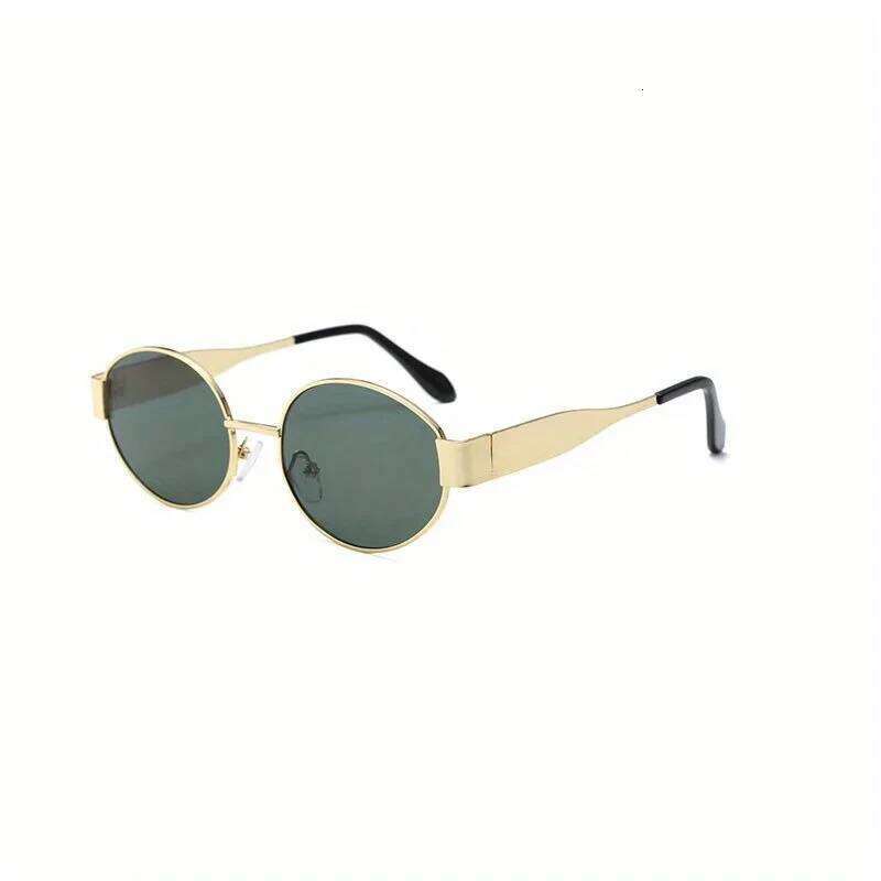 Vintage Oval for Women Men New in Trendy Sunglasses Metal Frame Sun Glasses Classic Shades Y260207