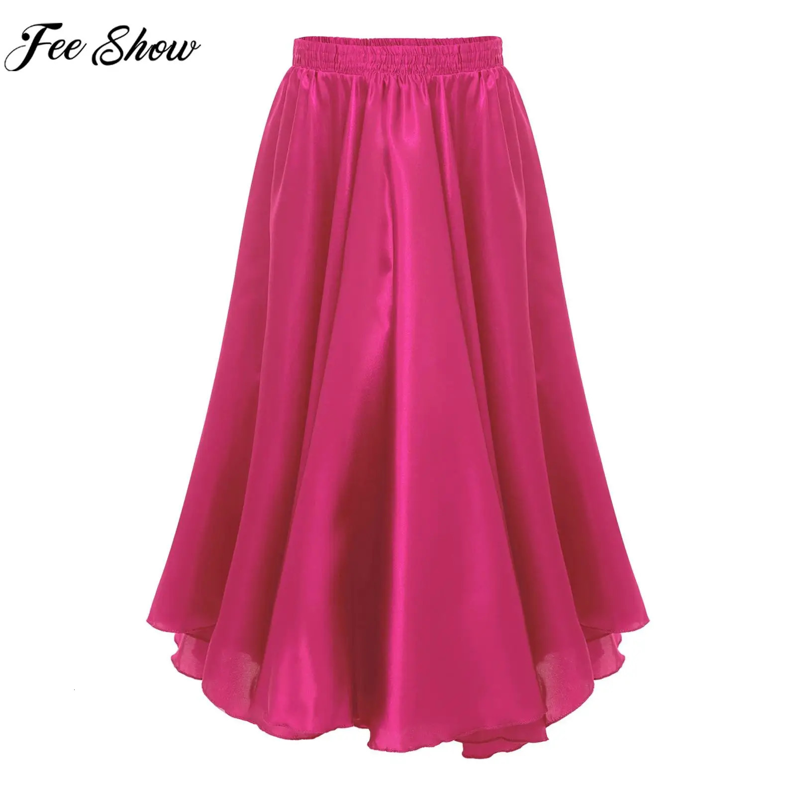 Teen Girls Chiffon 360 Degree Big Maxi Skirt Spanish Paso Doble Bullfight Dance Skirts Ballroom Flamenco Latin Tango Dancewear 260207
