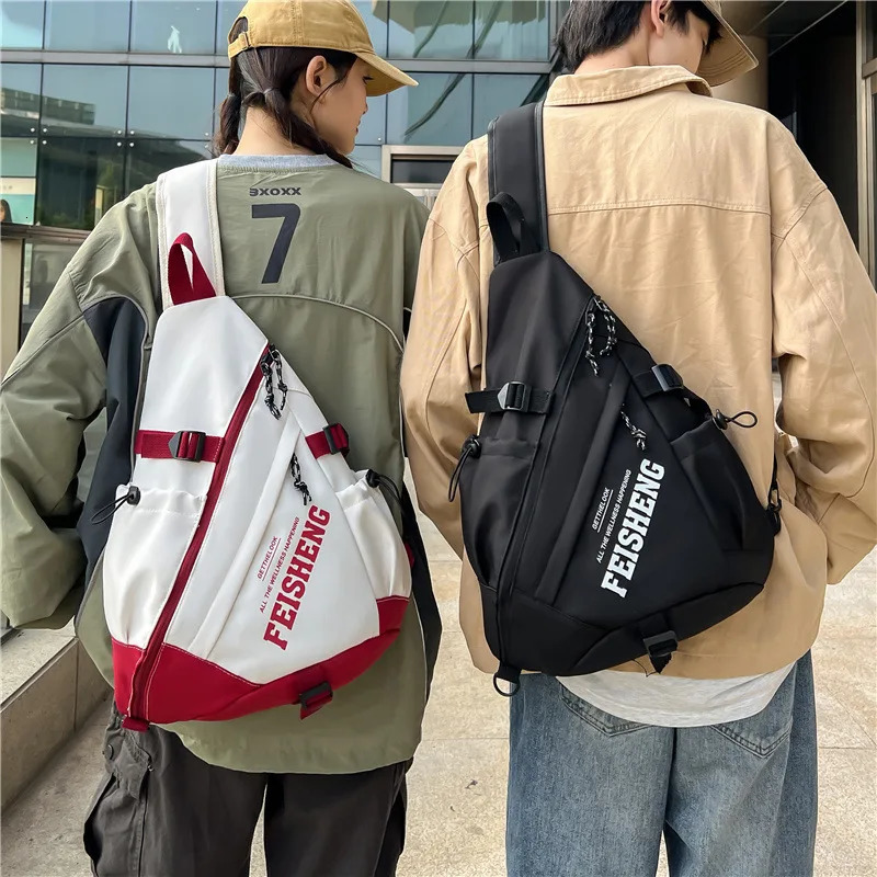 Y2k Portable Light Nylon Crossbody Bag Trendy Rucksack Travel Shoulder Bag Casual knapsack Outdoor Sports Unisex Chest Packs 260130