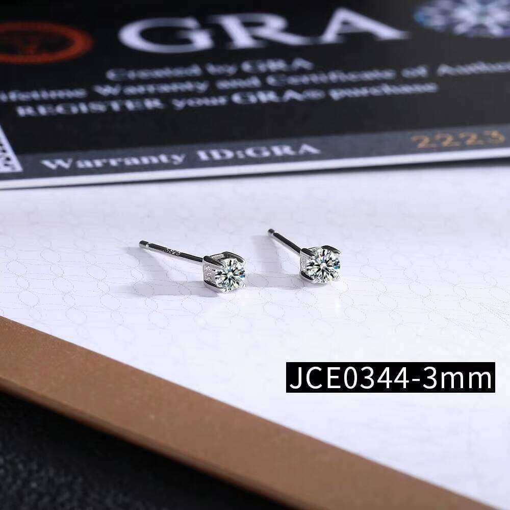 OUGEPHELI Moissanite Stud Earrings S925 925 Sterling Silver GRA VVS D Color Fashion Fine Jewelry For Women Lady