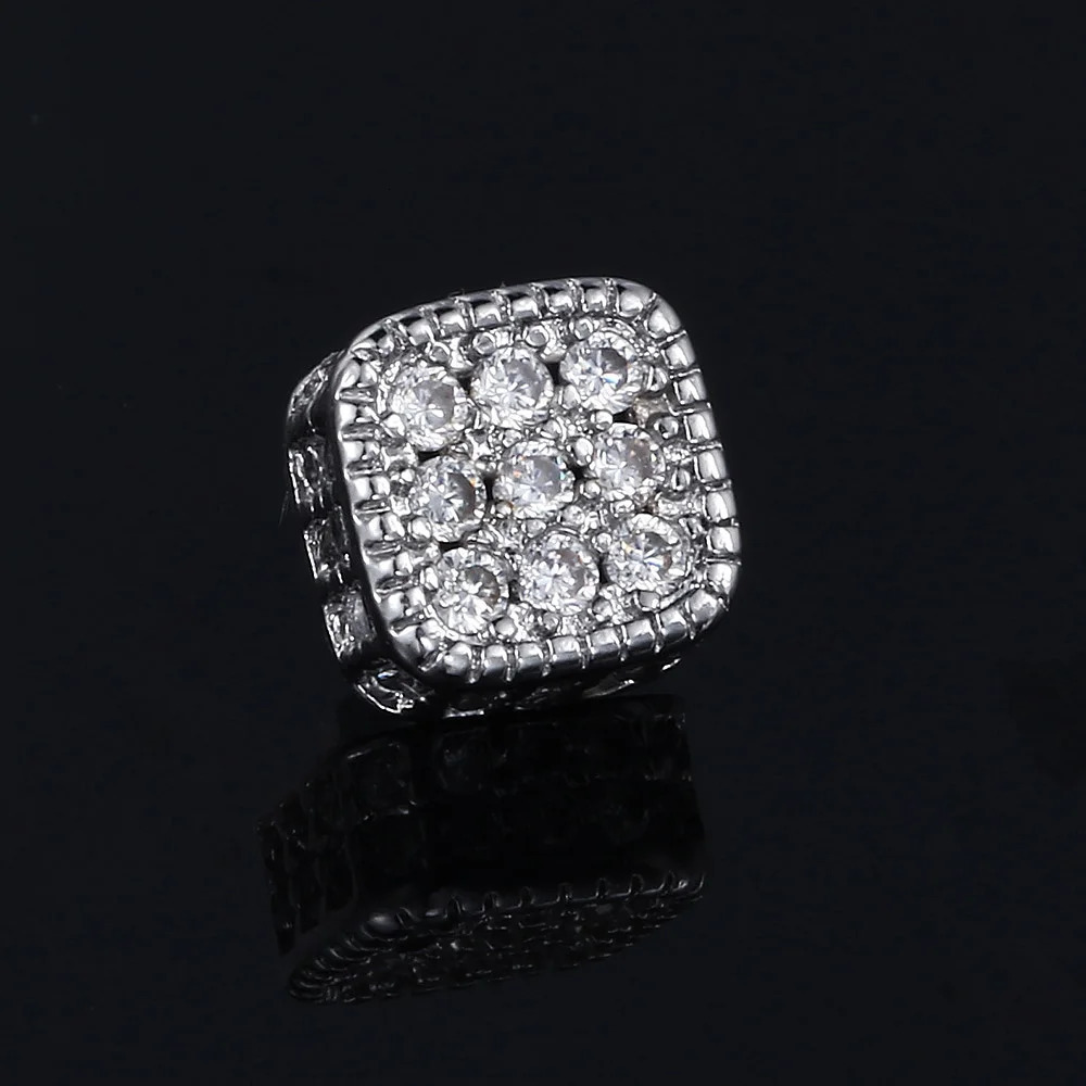 Fake Piercing Strong Magnetic Ear Clip For Men Iced Out Zircon Hip Hop Punk Silver Color Magnet Earrings Women Gifts OHE127-5 260206