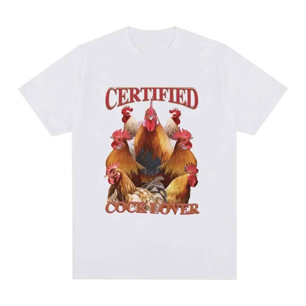 Certified Lover Funny Chicken Meme Women's Casual Short-sleeved T-shirt Streetwear Fashion Graphic Y2K C260207