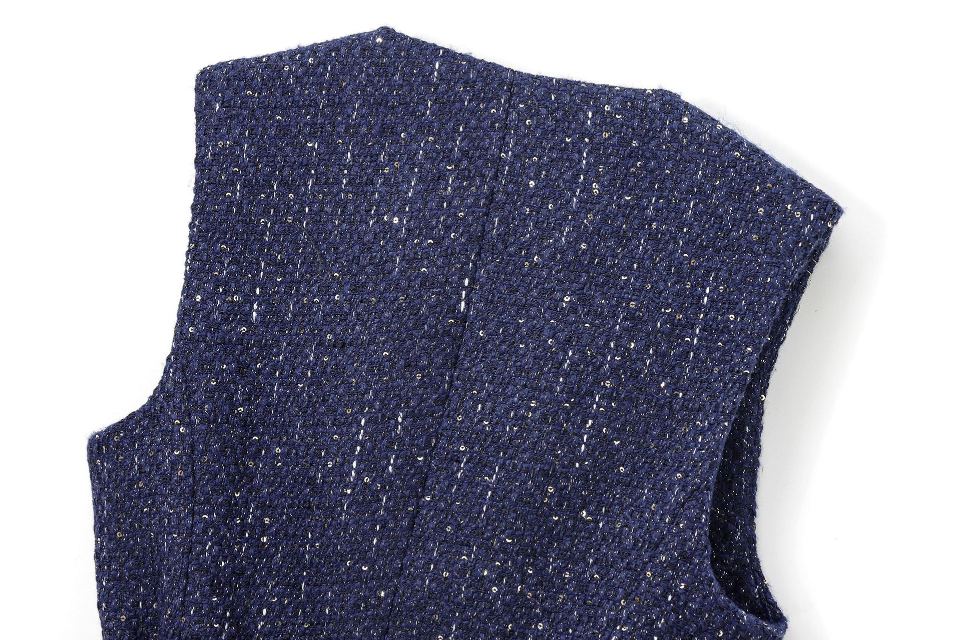 Women's Vests Tweed Waistcoat with Belt O Neck Sleeveless Front Button Female Outerwear Chic Tops Fashion