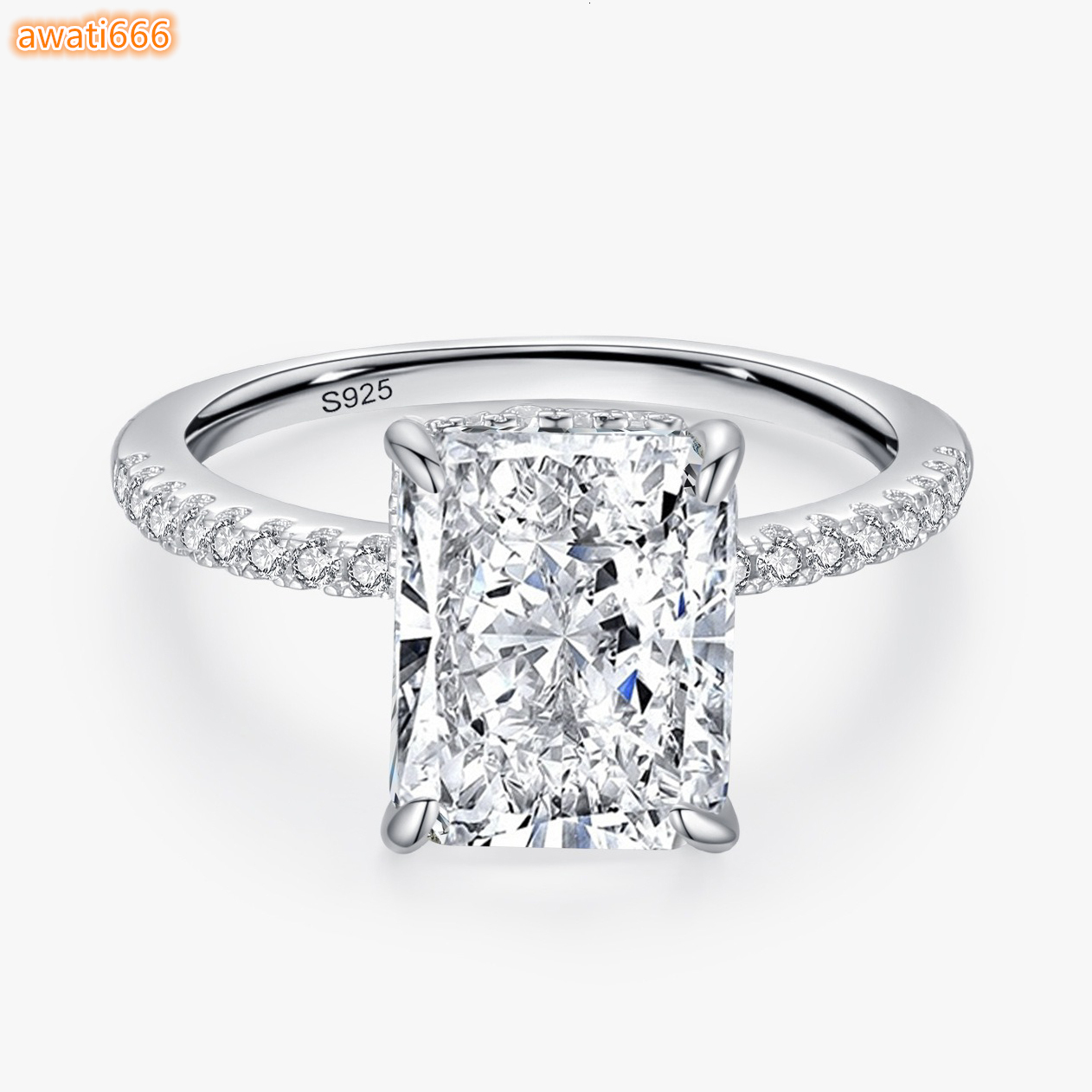 Nabest Womens 8A Iced Out Princess Cut 810mm MoissaniteVVSia Ring 925 Sterling Silver Engagement Wedding Rings Jewelry Manufacturing
