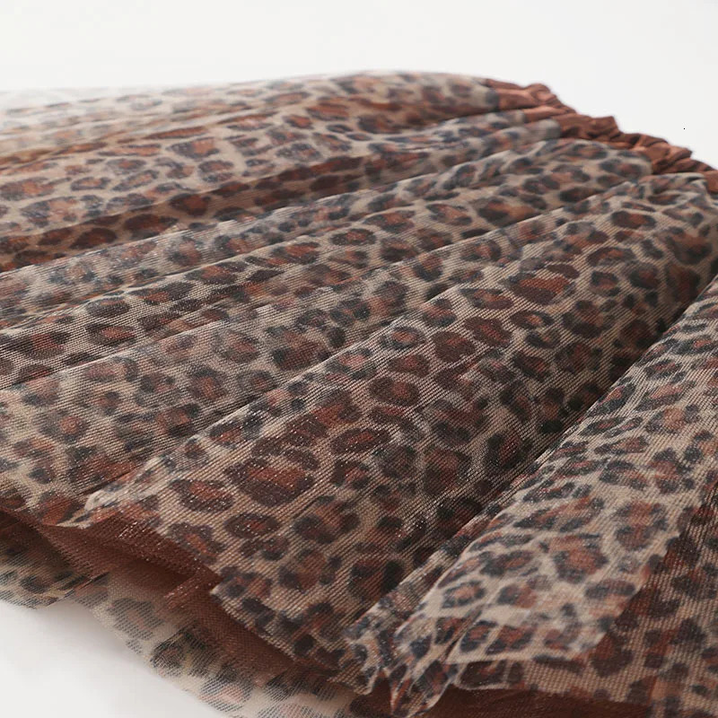 Leopard Tutu Skirt for Baby Girls Toddler Zoo Animal Cosplay Outfits Halloween Costume Kids Birthday Jungle Party Gift 260207