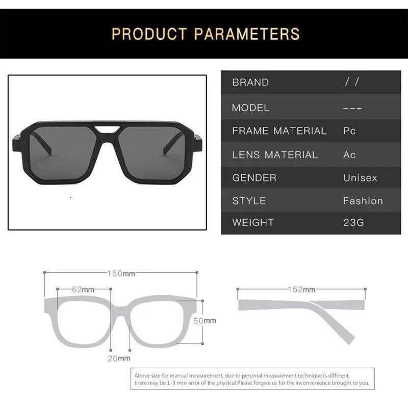 Retro Double Bridges Women Sunglasses Fashion Square Small Frame Simplicity Trend Gradient Sun Glasses Men Classic Black Eyewear Y260207