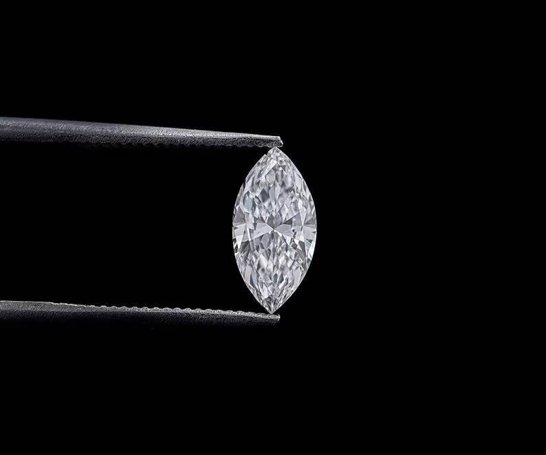 047 CT 82x40mm Lab Grown Laser Drilled Marquise Cut White Diamond IGI Certified OM GEMS for Dainty Ring