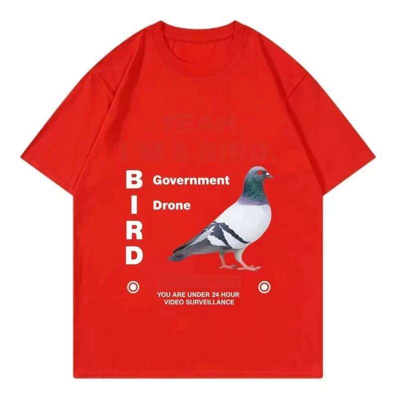 Government Funny Pigeon Crewneck Graphic T Shirts Fashion Trend Short Sleeve T-shirts Women Clothing T-shirt C260207