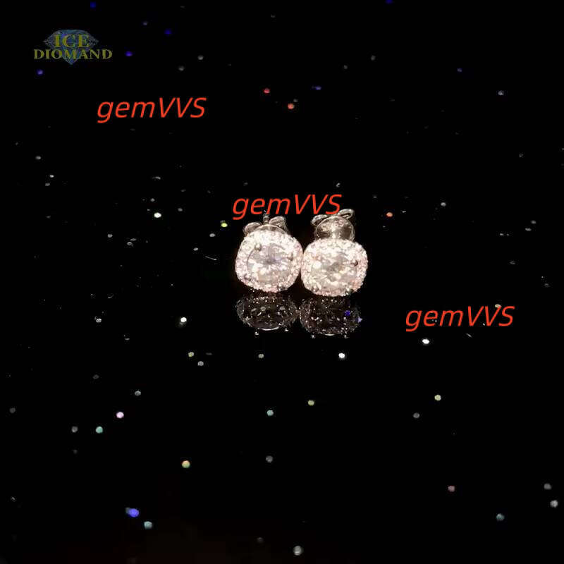 Luxury Moissanite Stud VVS 925 Sterling Silver Men Women Jewelry Flower Cluster Halo Diamond Earrings With GRA Certificate