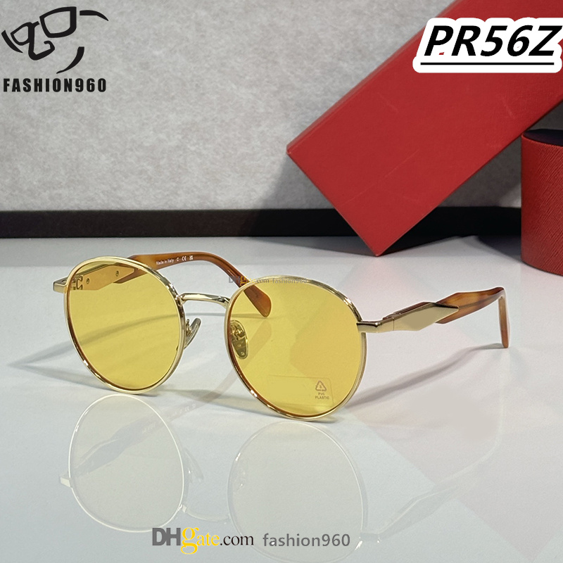 Mens Designer Sunglasses for Women luxury Metal Frame uv400 protection lens outdoor driving Shades gafas De Sol gafas Triangular signature Lunette zonnebril 56Z