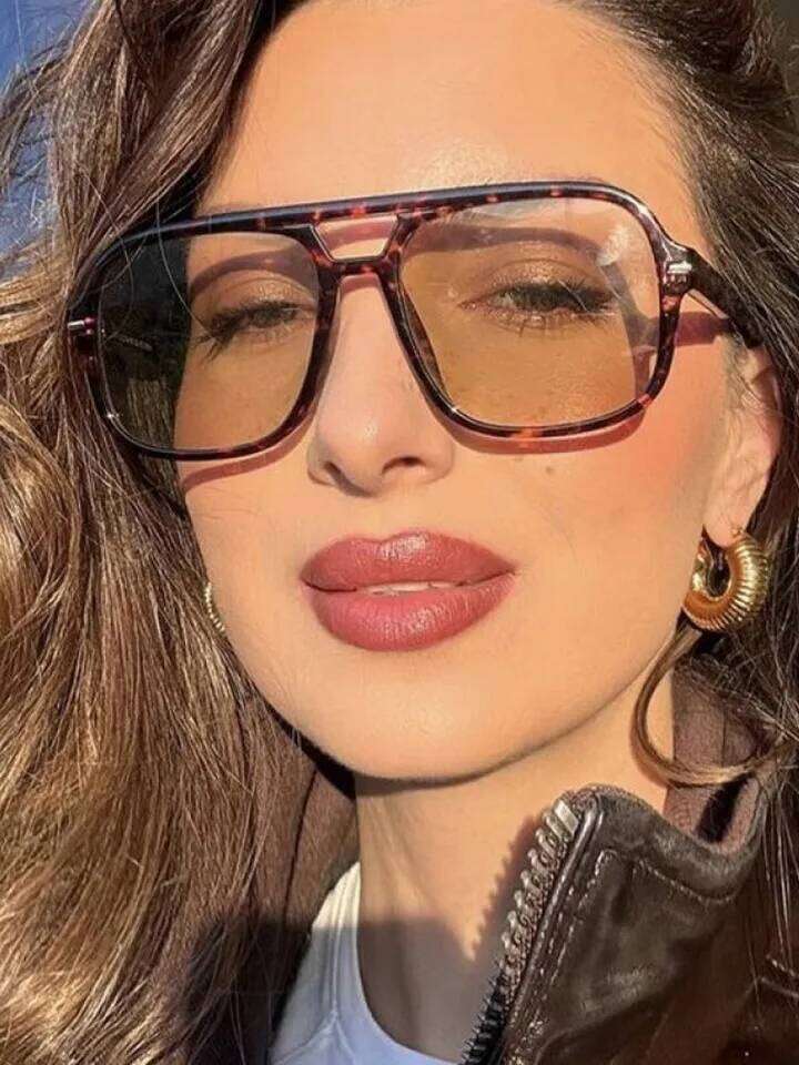 Fashion Double Beam Rivet Square Sunglasses Women Luxury Brand Designer Retro Rectangle Sun Glass Vintage Eyewear Shadow Female Y260207