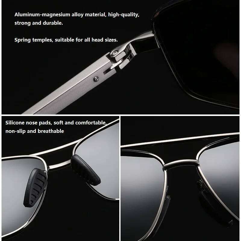 Men Polarized Classic Driving Fishing Sun Glasses Luxury Metal Designer Sunglasses For Man Black Eyewear Oculos Gafas Y260207