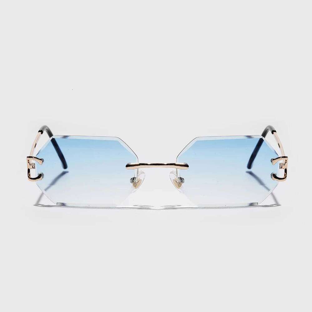 Ruiao 2025 new rimless luxury Sunglasses diamond cut sun shades for man and women designer brand glasses UV400 frameless eyewear Y260207