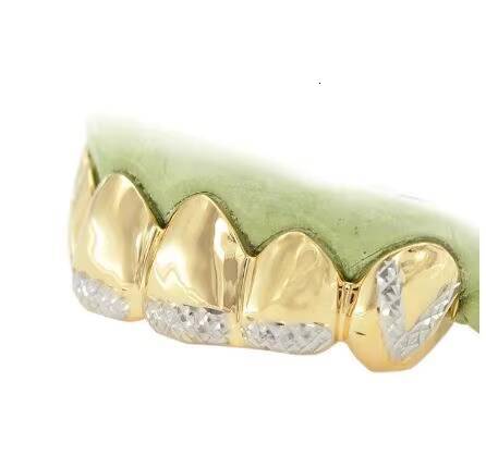 VVS Moissanite Diamond Grillz 925 Sterling Silver 10K Gold Plated Fine 8 X 8 Moissanite Teeth Elegant