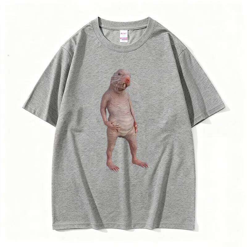 I Really Like Moles, Okay? Funny Naked Mole Rat Meme T-shirt Men Women Humor Evil T Shirts Male Casual Oversized T-shirts C260207
