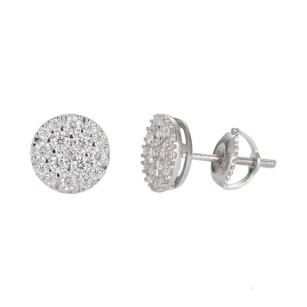 Pass Tester GRA Certified VVS Diamond Iced Out 925 Sterling Silver Jewelry Moissanite Stud Earrings