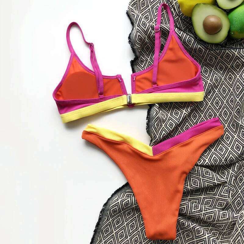 JyoJyo Sexy push up bikini set 2021 Color block swimsuit women Sports swimwear female 2 piece bathing suit summer beach wear new C260207