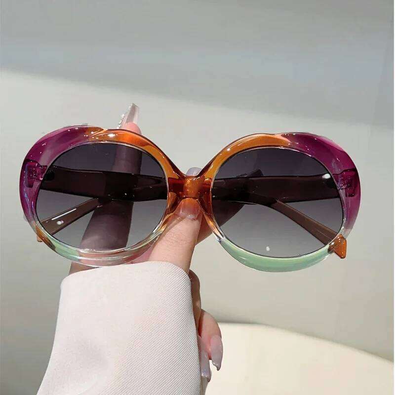 GM LUMIAS Oversized Round Sunglasses Fashion Gradient Multicolor Outdoor Shades Trendy Brand Design Beach Holiday Sun Glasses Y260207