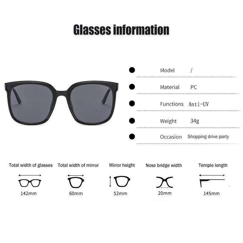 NEW Trend Myopia Polarized Sunglasses Men Women Cat Eye Oversized Black Eyewear Prescription Sun Glasses Diopter 0 To -6.0 Y260207