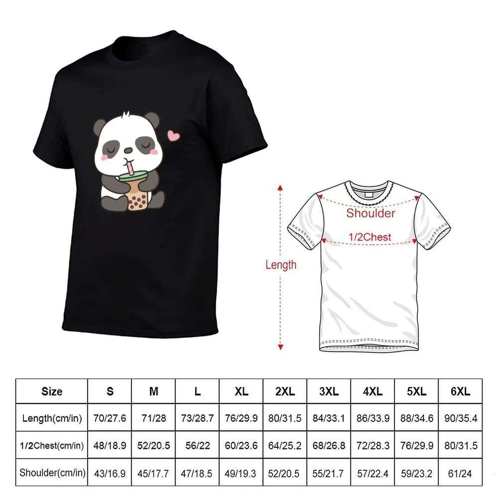 Little Panda t Enjoying Tea Cute Boba shirts graphic T-Shirt shirt man C260207