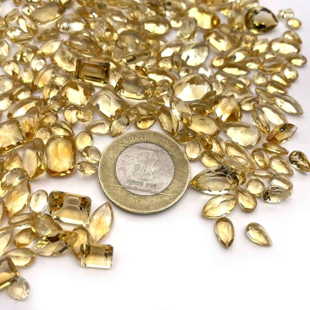 100 CT Natural Citrine Mix Shape And Size Cut Lot For Jewelry Making Loose Gemstone