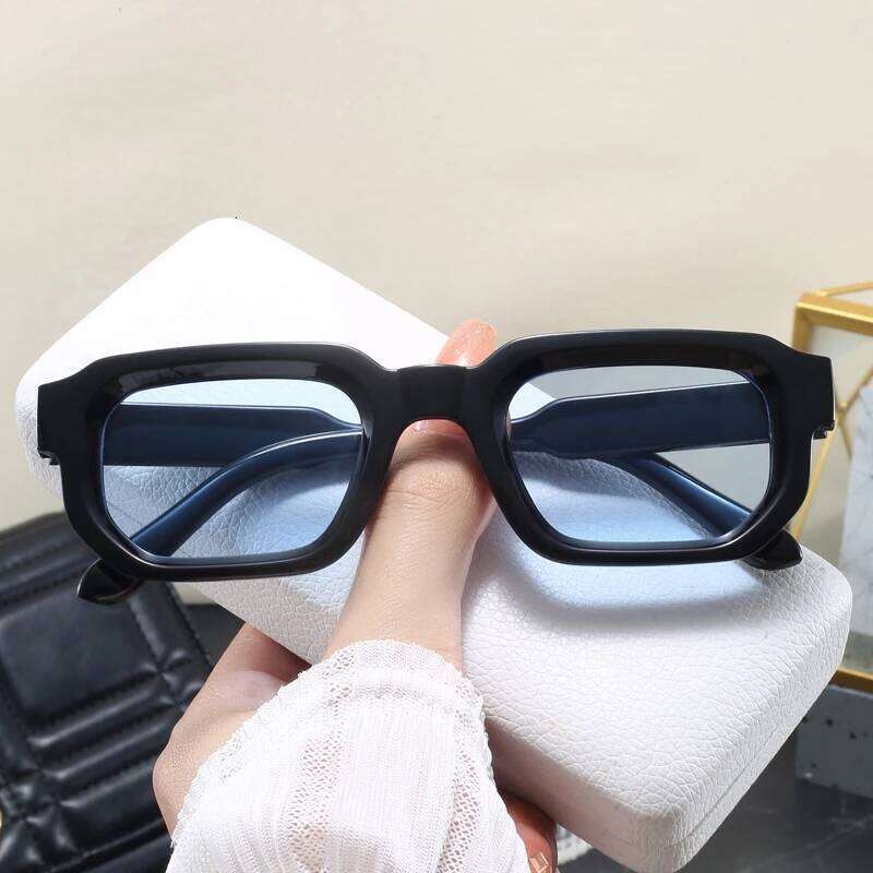 Square Sunglasses for Men Women UV400 Shades Vintage Blue Tea Punk Fashion Sun Glasses Y260207