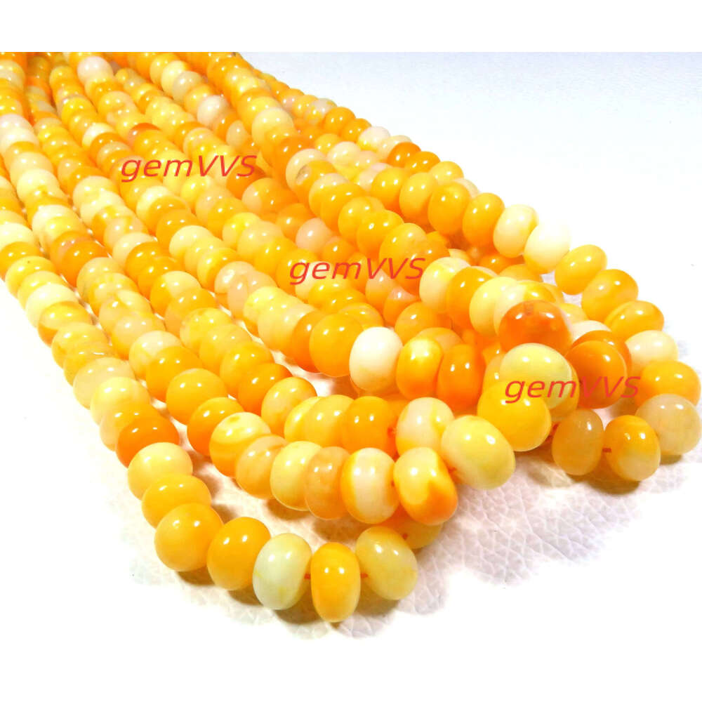 Natural Orange Dyed Opal Gems Rondelle Beads 9Mm Smooth Polished Loose Gemstones 16" Strand Top Grade Wholesale Lot For Jewelry
