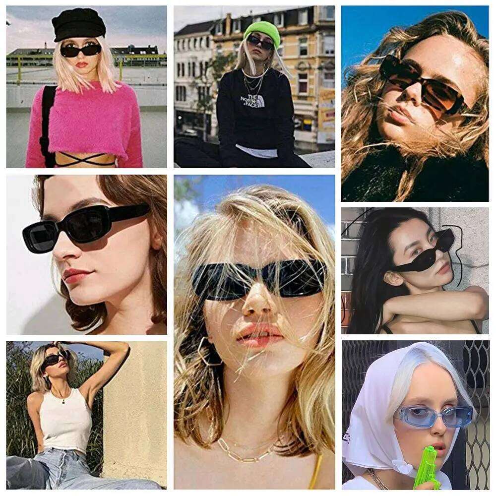 Travel Square Frame Small Rectangle Sun Glasses Women Sunglasses Eyeglasses Eyewear Y260207