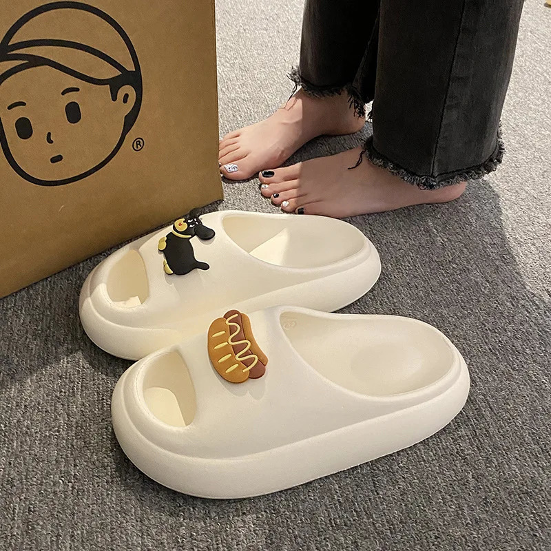 Cute EVA Cloud Comfort Slippers Unisex Summer Slides AntiSlip OdorProof Thick Sole Sandals for HomeBeach 260208