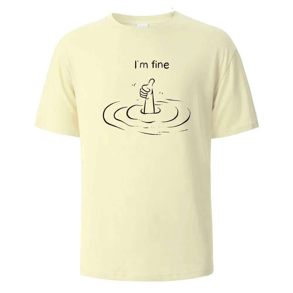 T'm Fine Print T-Shirt 100% Cotton Summer Tees For Men Women Oversize Casual Tops C260207