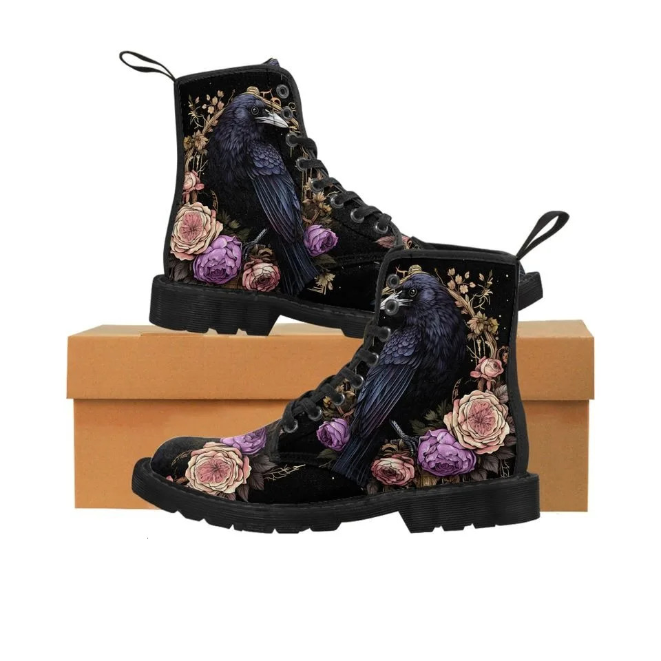 Street style fashionable and versatile print boots casual midcalf for men women Autumn winter 260208