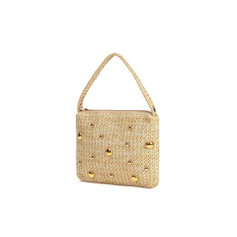 Hot Selling NEW Women's Fashion Woven Handbags Summer Metal Round Handle Straw Bags Commuter Banquet Clutch Bag DIDENGLAOREN