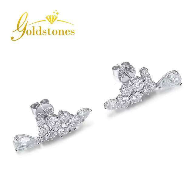 Luxury Style Women's Drop Pear Round Cut White Moissanite Inlaid Earrings