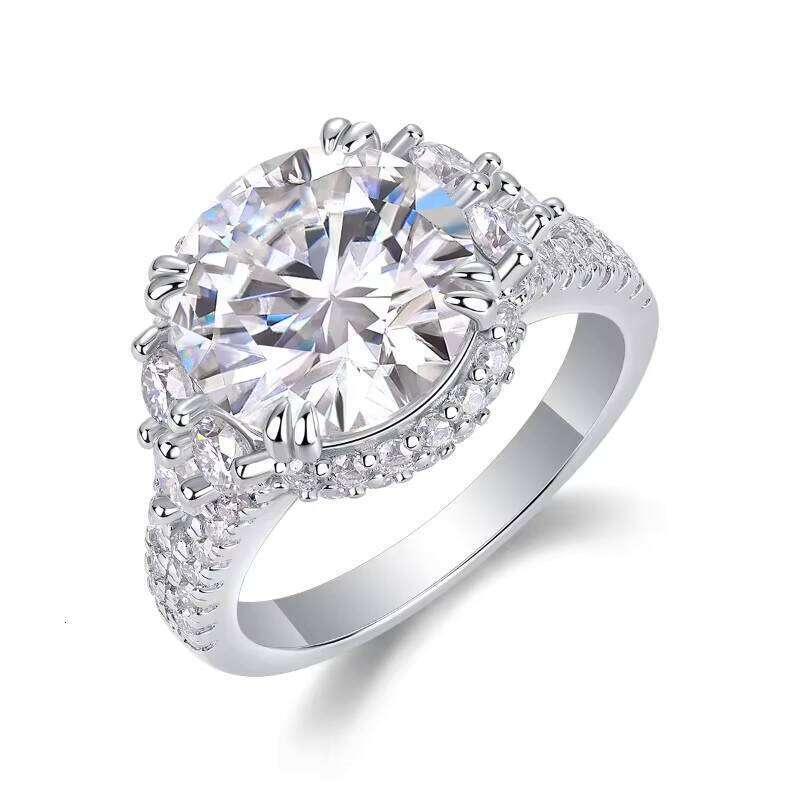 5Ct Round D Color Full Wedding Bands 5Ct 925 Silver Moissanite Women Ring With Certificate