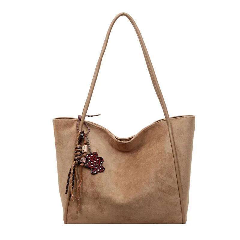 Large Capacity Women's New Retro Simple Shoulder Bag, Fashionable and High-end Texture, Casual Class Commuting Tote Bag C260207