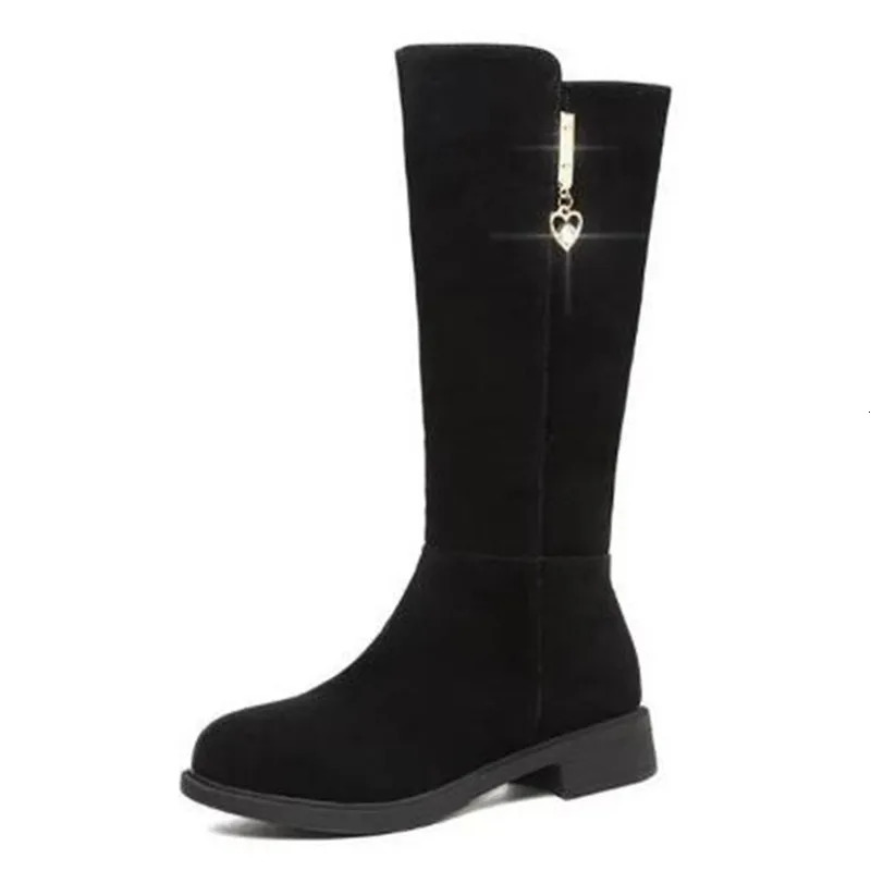 2026 Women Warm Plush Snow Boots Casual Flat Allmatch Cotton Fashion Side Zipper Winter Shoes Thigh High Boot Botas Mujer 260208