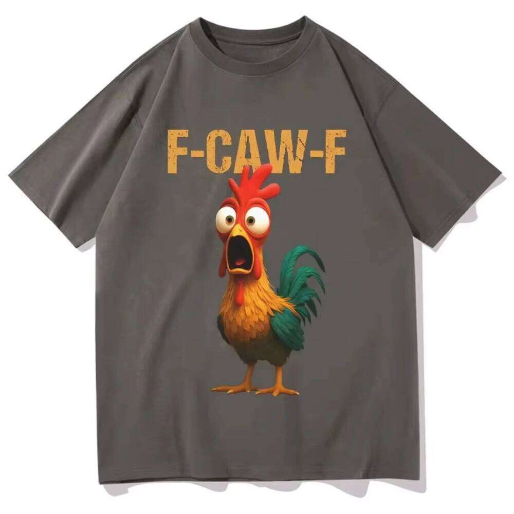 Summer Funny Caw F Harajuku New Short Sleeves Top Mens Humor Unisex T Shirt Chicken Aesthetic Casual summer Tshirt C260207