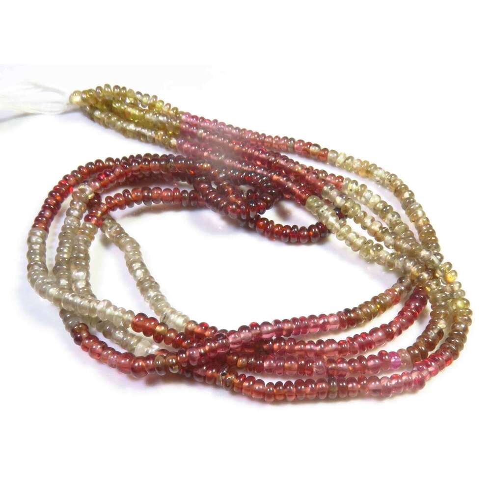 Natural Moissanite Tundra Sapphire Rondelle Beads 16" Strand