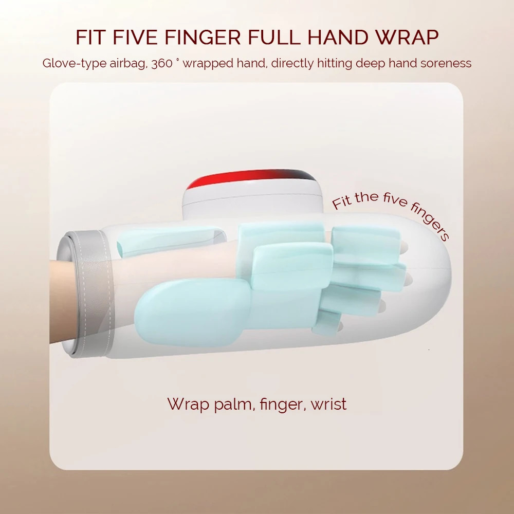Electric Hand Massager Air Pressure Kneading Wrist Massager Gas-bag Finger Massage Glove Compress Acupoint Finger Masajeador 260129