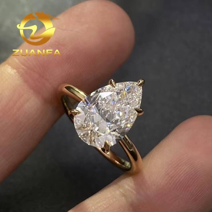 3CT IGI Certificated 10K 14K 18K Yellow Gold CVD Lab Grown Diamond Engagement Ring