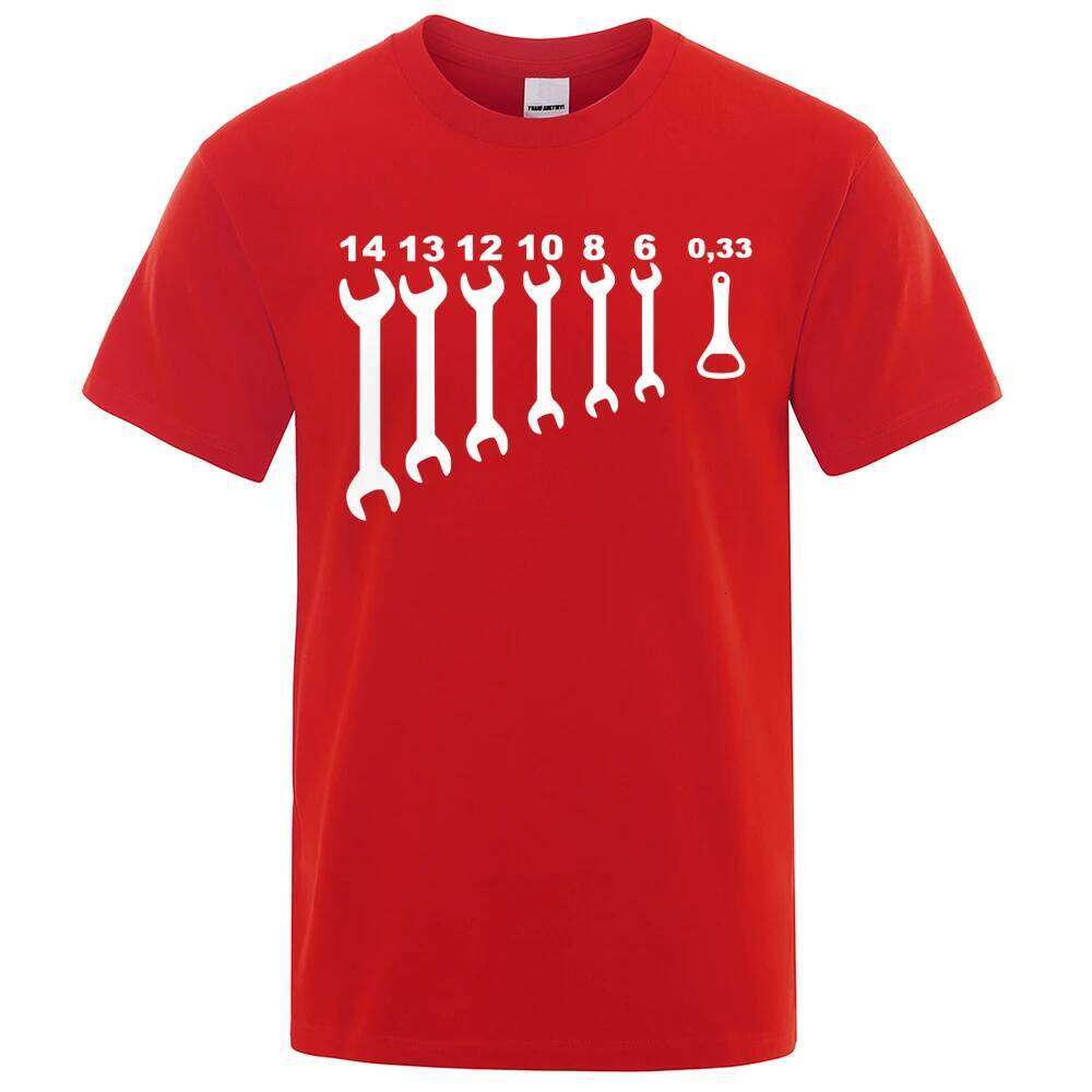 Vintage Screw Wrench Opener Mechanic T-Shirts Men Car Fix Engineer Cotton Short Sleeve Funny T Shirts Top Tee Men's Clothes C260207