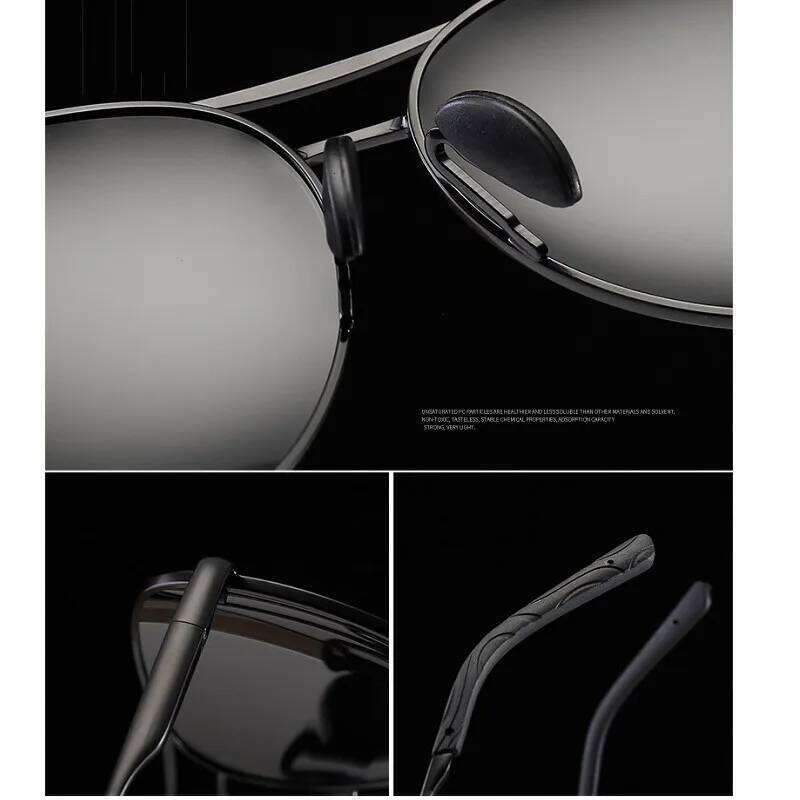 Aviation Metail Frame Polarized Sunglasses Men Color Changing Sun Glasses Pilot Male Day Night Vision Driving Y260207