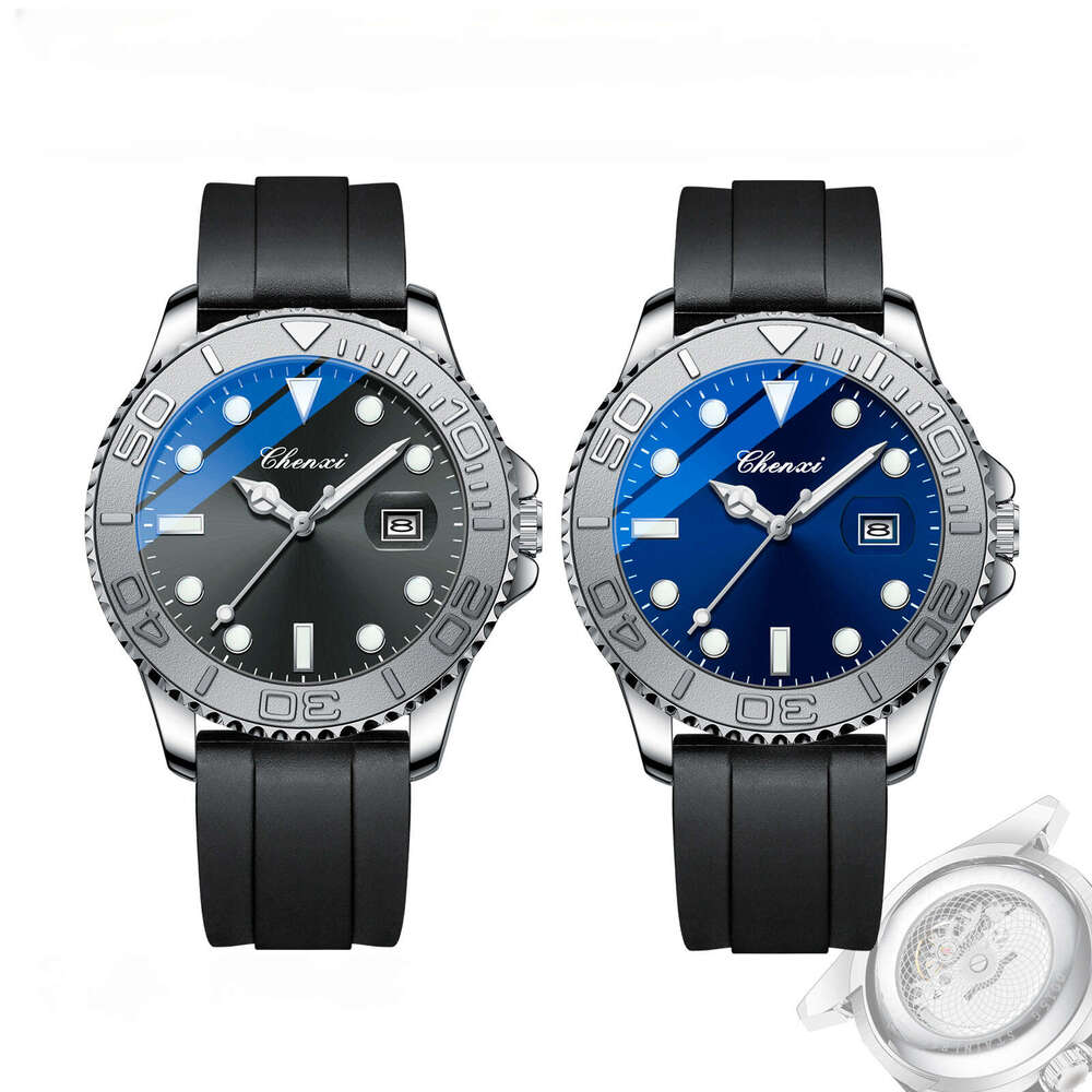 Movement Transparent Silicone Luminous Calendar Fashion Water Ghost Men's Watch High end designer watches quartz watches Luxury Business Watch