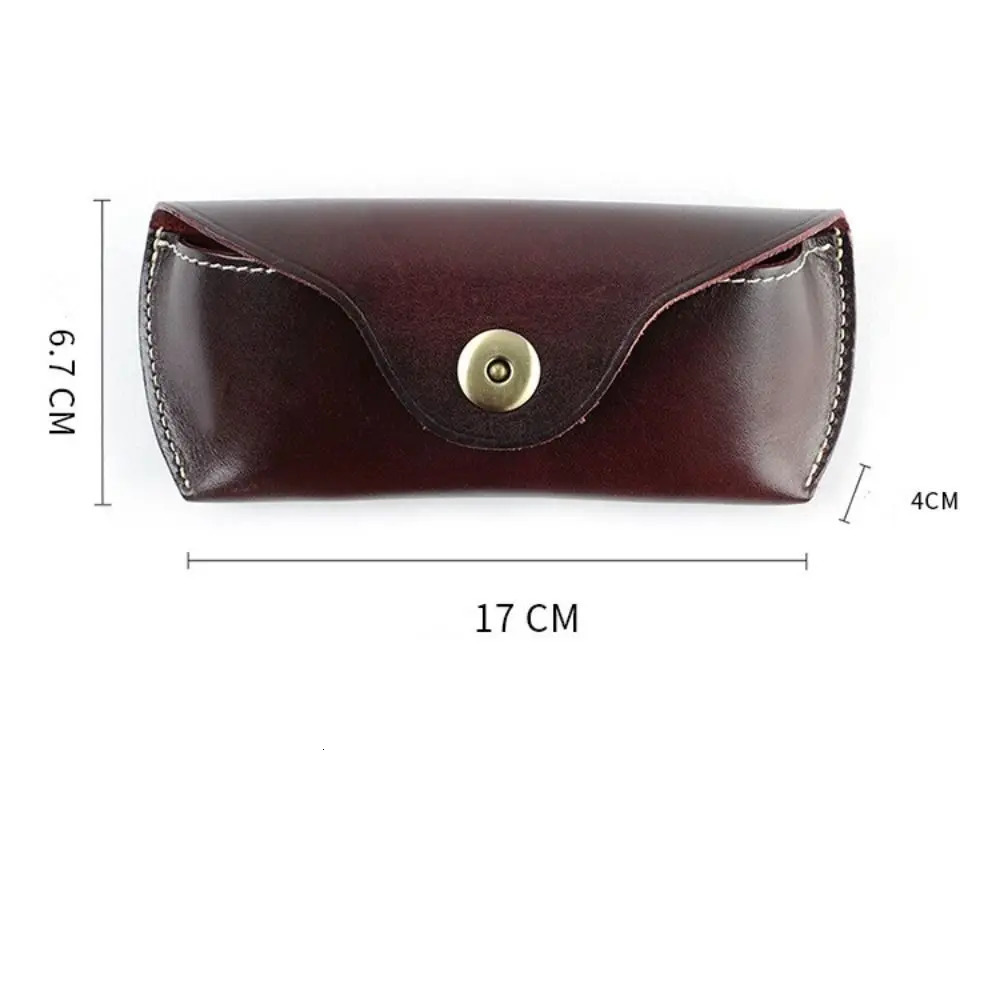 Women Men Eyeglass Handmade Genuine Leather Eye Glasses Bag Protector Case Glasses Case 260107