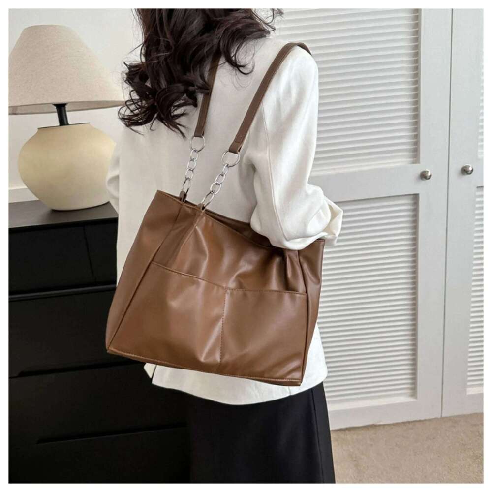 Casual Large Capacity Tote For Women Fashion Luxury Handbags High Quality Soft Leather Female Designer Shoulder Bag C260207