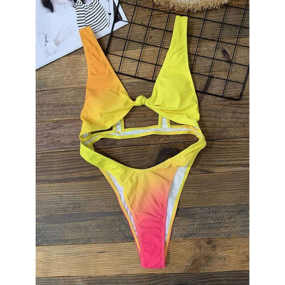 Sexy One Piece Swimsuit Women 2026 Cut Out Swimwear Thong Monokini Bathing Suit Black Red Green White Beach Swimming Beachwear C260207