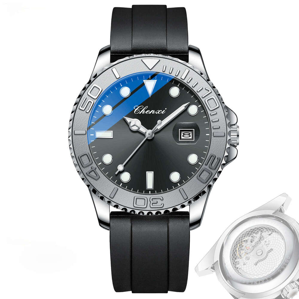 Movement Transparent Silicone Luminous Calendar Fashion Water Ghost Men's Watch High end designer watches quartz watches Luxury Business Watch